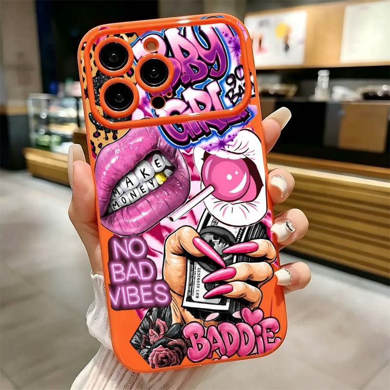 Phone Cases Iphone 16 Pro - Чехол для телефона с граффити-принтом «Розовые