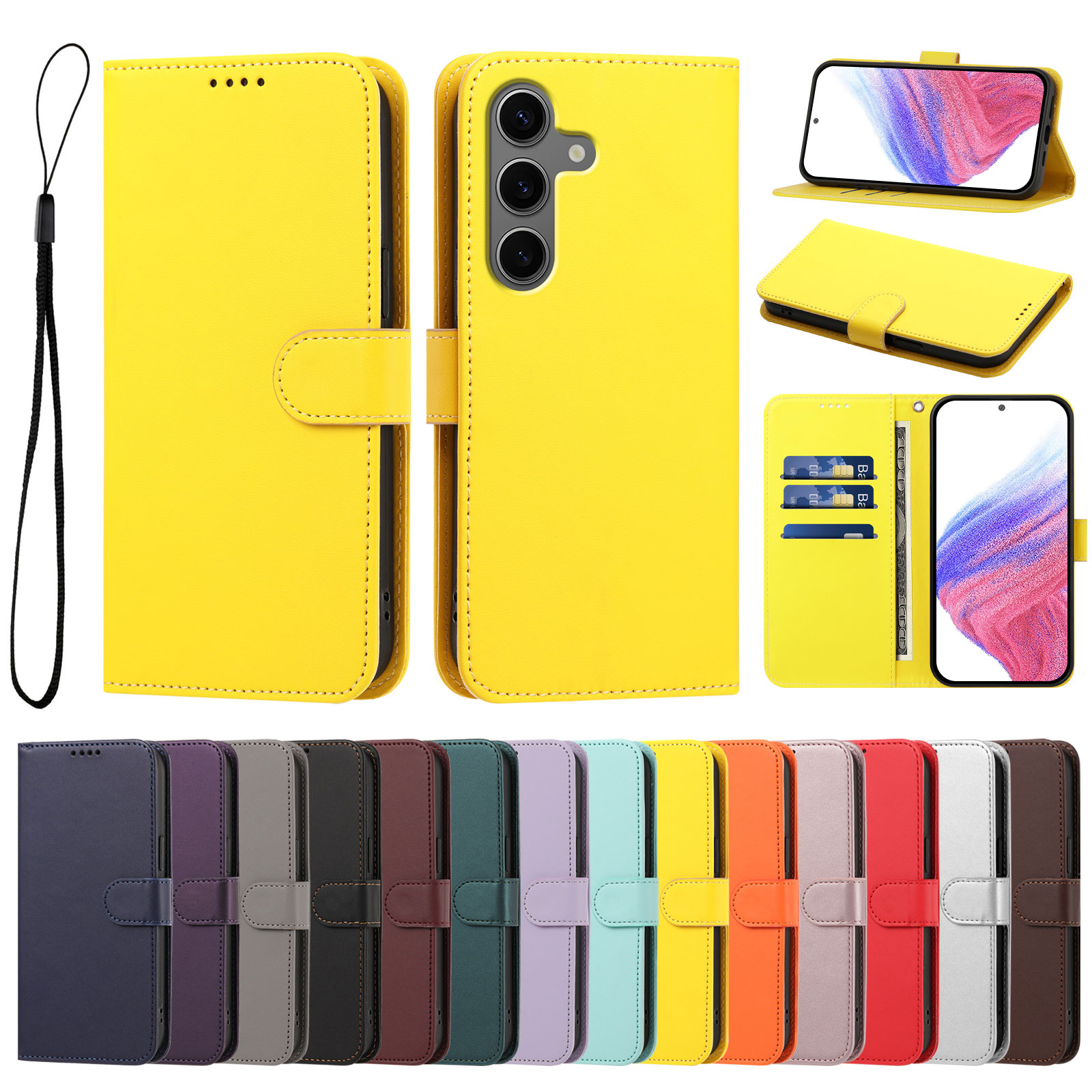 Phone Cases Eu - Роскошный кожаный чехол-кошелек для телефона Samsung