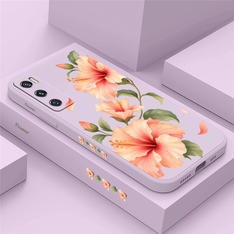 Vivo V40 - Чехол с рисунком из двух розовых